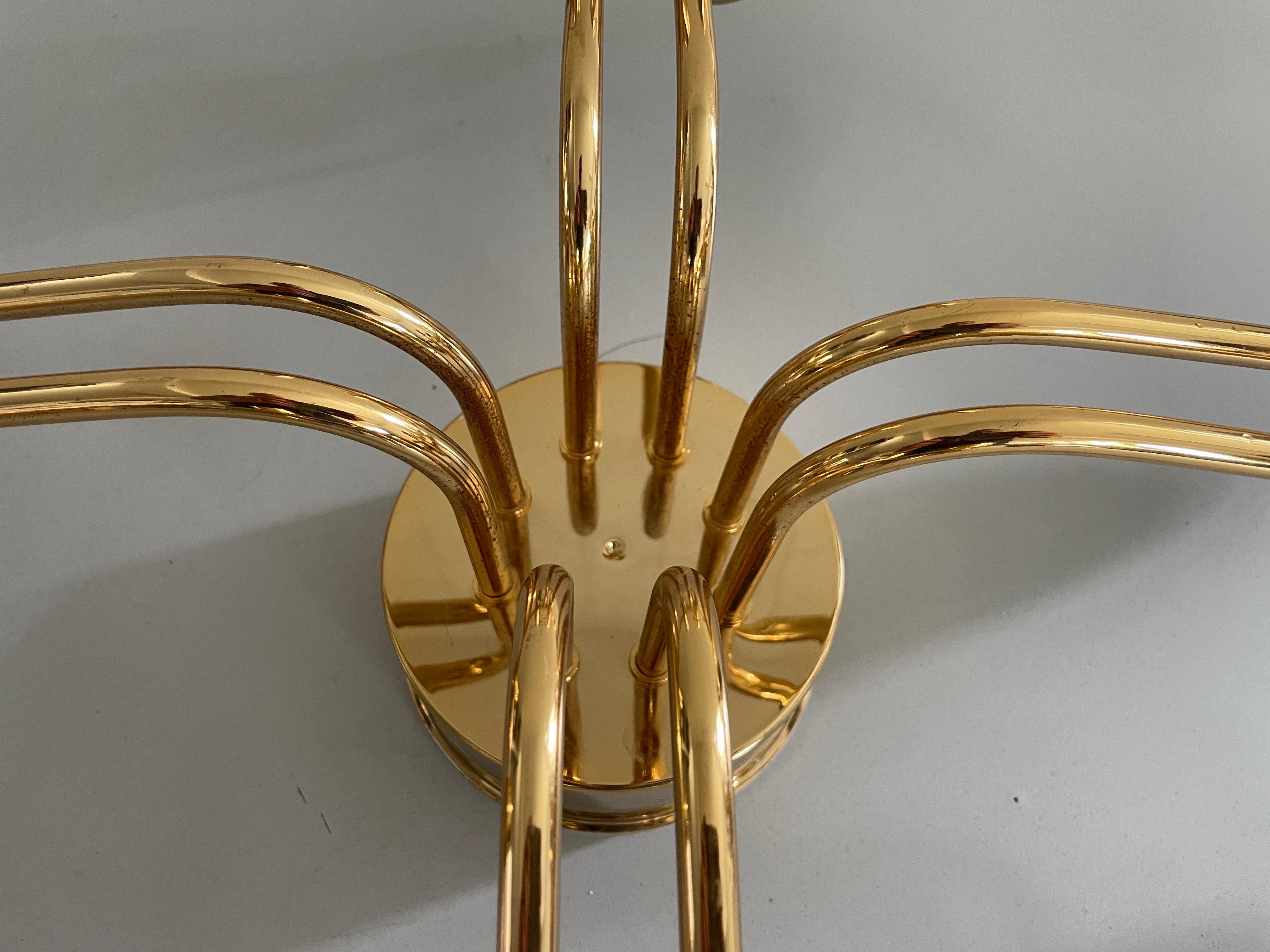 Lámpara Sputnik de latón de 8 brazos, años 70, Italia finales del siglo XX en venta