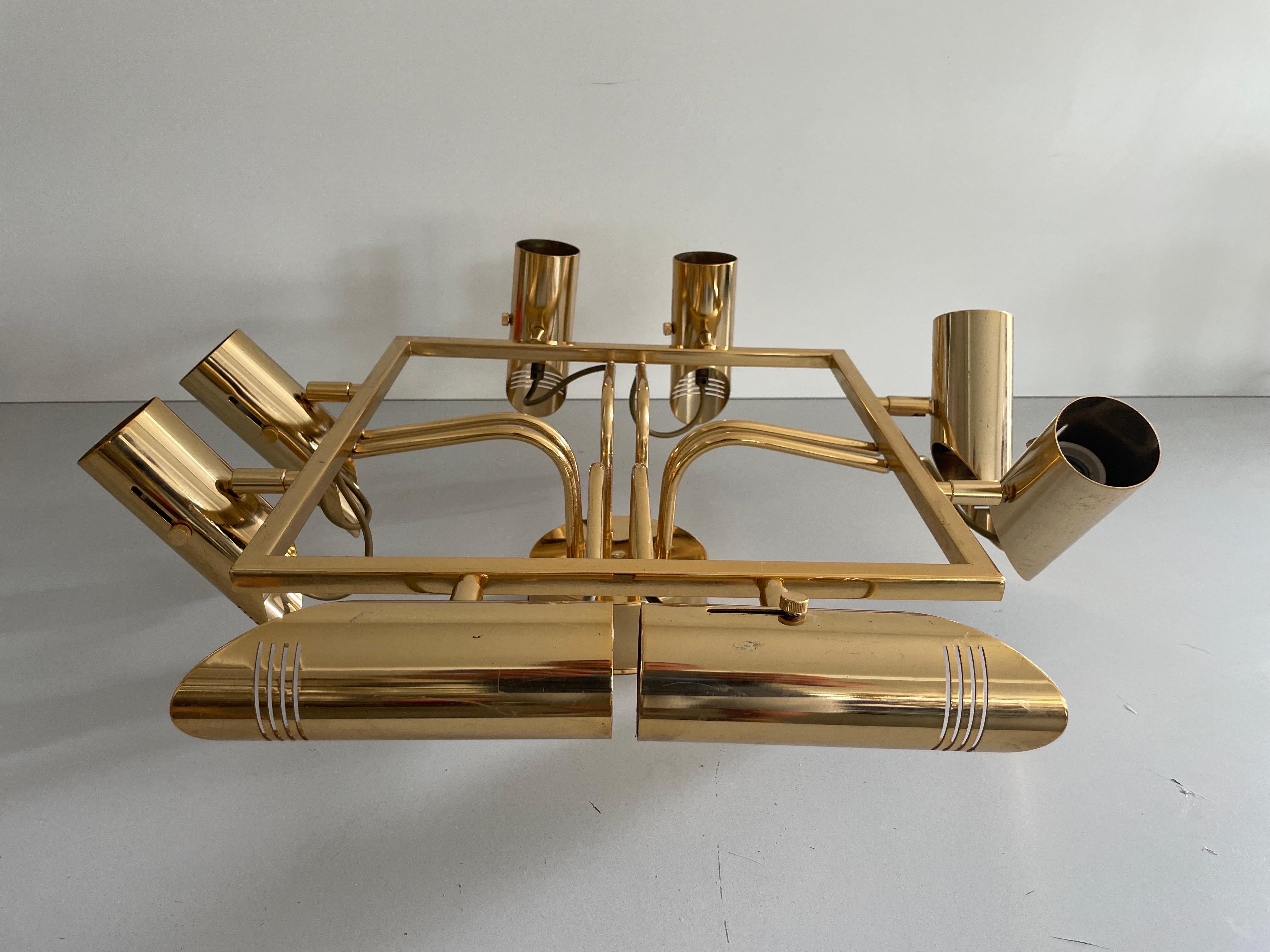 Lámpara Sputnik de latón de 8 brazos, años 70, Italia en venta 2