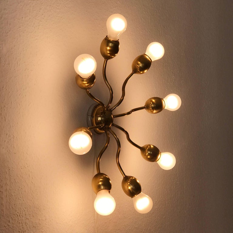 EightArmed Sputnik Wall Lamp or Ceiling Light by J. and L. Lobmeyr