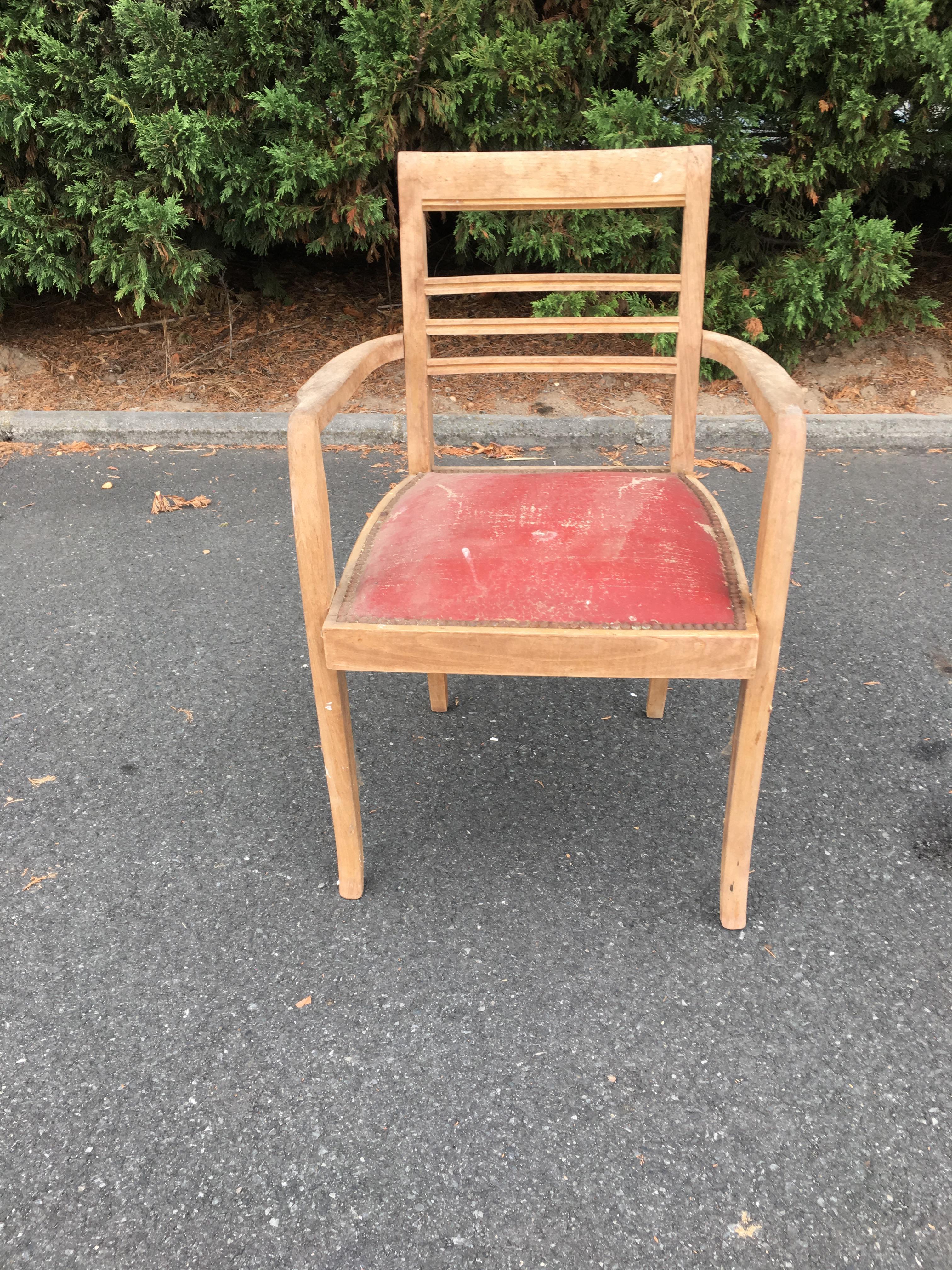 French 8 Art Deco Armchairs, circa 1930-1940 For Sale