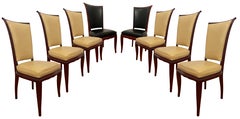 8 Art Deco dining chairs, France 1930