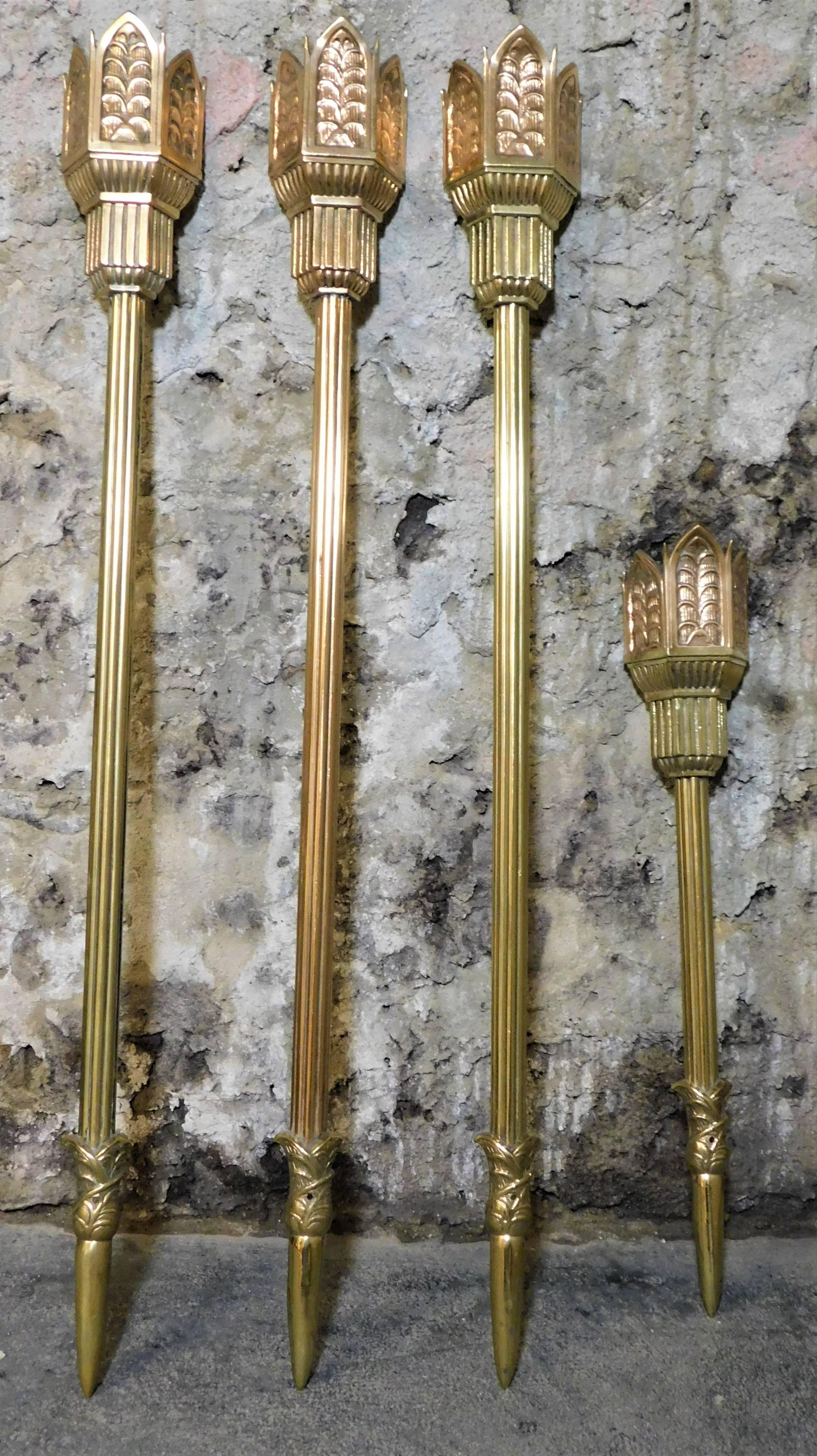 American Eight Art Deco Bronze Wall Sconces