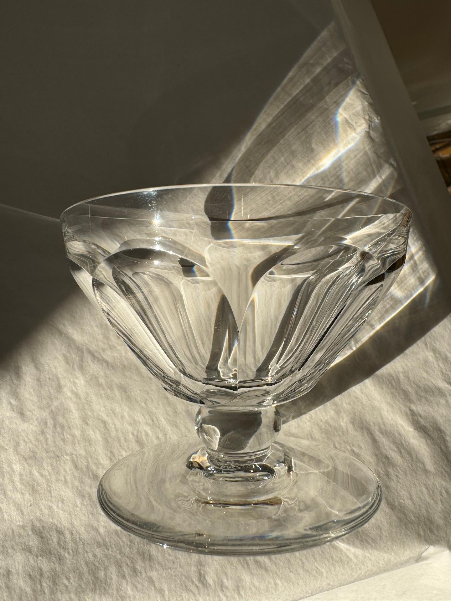 8 Baccarat Crystal Champagne or Cocktail Glasses, Talleyrand Model, Art Deco Era For Sale 1