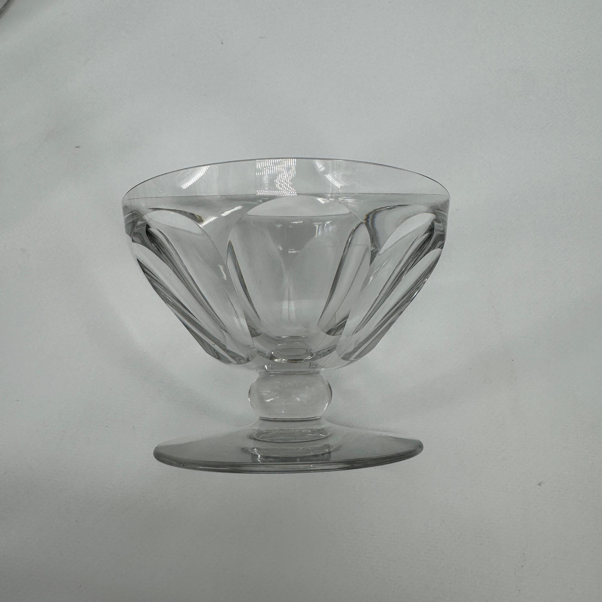 8 Baccarat Crystal Champagne or Cocktail Glasses, Talleyrand Model, Art Deco Era For Sale 4
