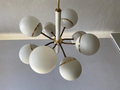 8 Ball Glass Shade & Metal Atomic Chandelier by Kaiser Leuchten, 1970s Germany