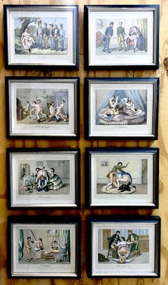 8 Baroque Style Erotic Prints of Compromised Aristocrats & Soldiers, I