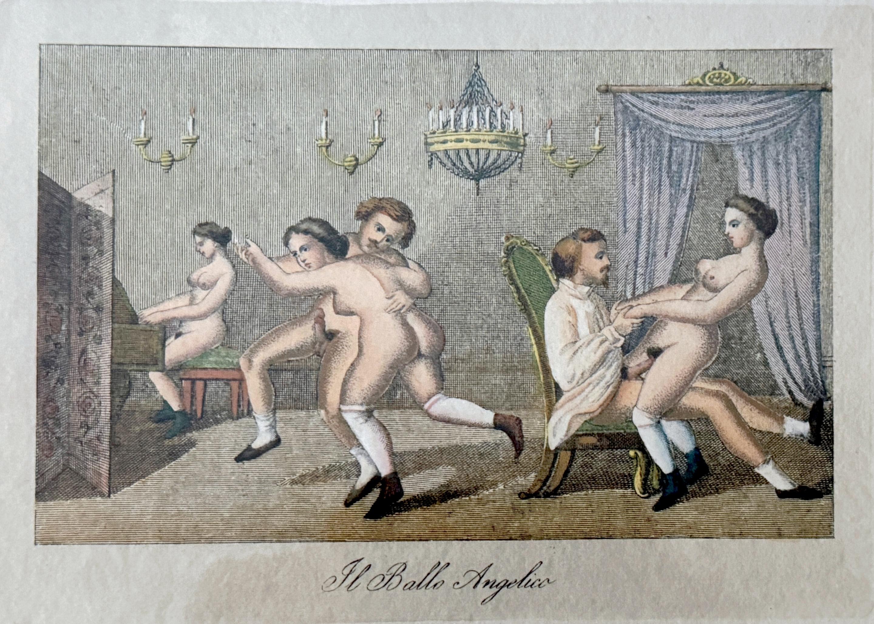 8 estampes érotiques d'aristocrates et de soldats corrompus de style baroque Bon état - En vente à West Palm Beach, FL