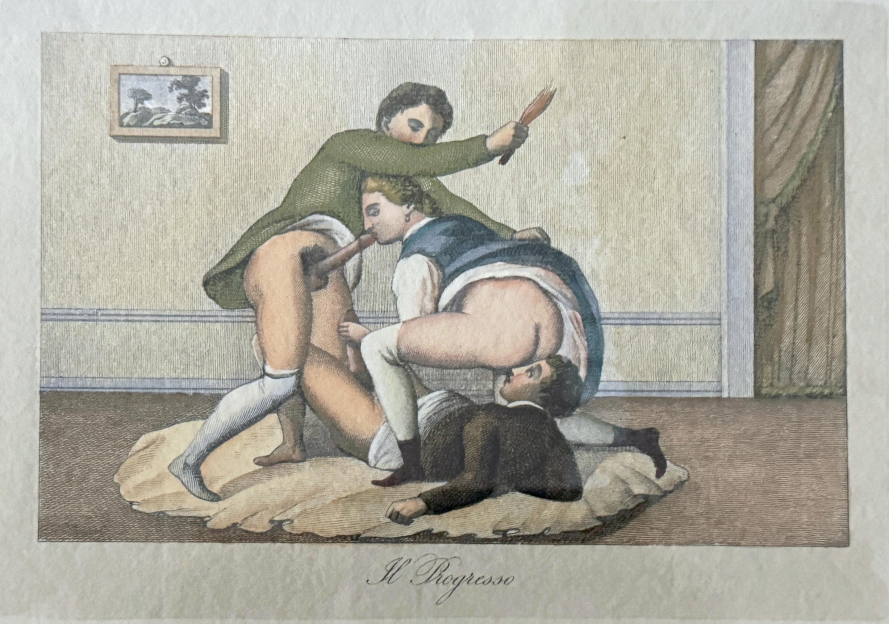 8 estampes érotiques d'aristocrates et de soldats corrompus de style baroque en vente 1