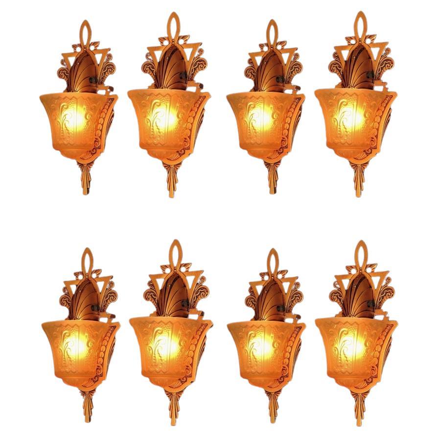 8 Beardslee Vintage Wall Sconces with Original Vintage Glass Priced per pair For Sale