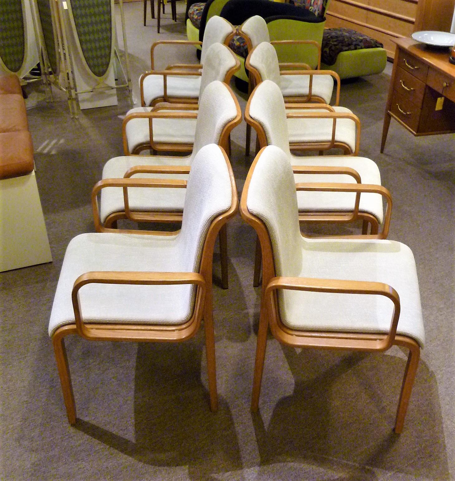 8 Bill Stephens Midcentury 1300 Series Armed Dining Chairs for Knoll 8