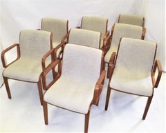 8 Bill Stephens Midcentury 1300 Series Armed Dining Chairs for Knoll