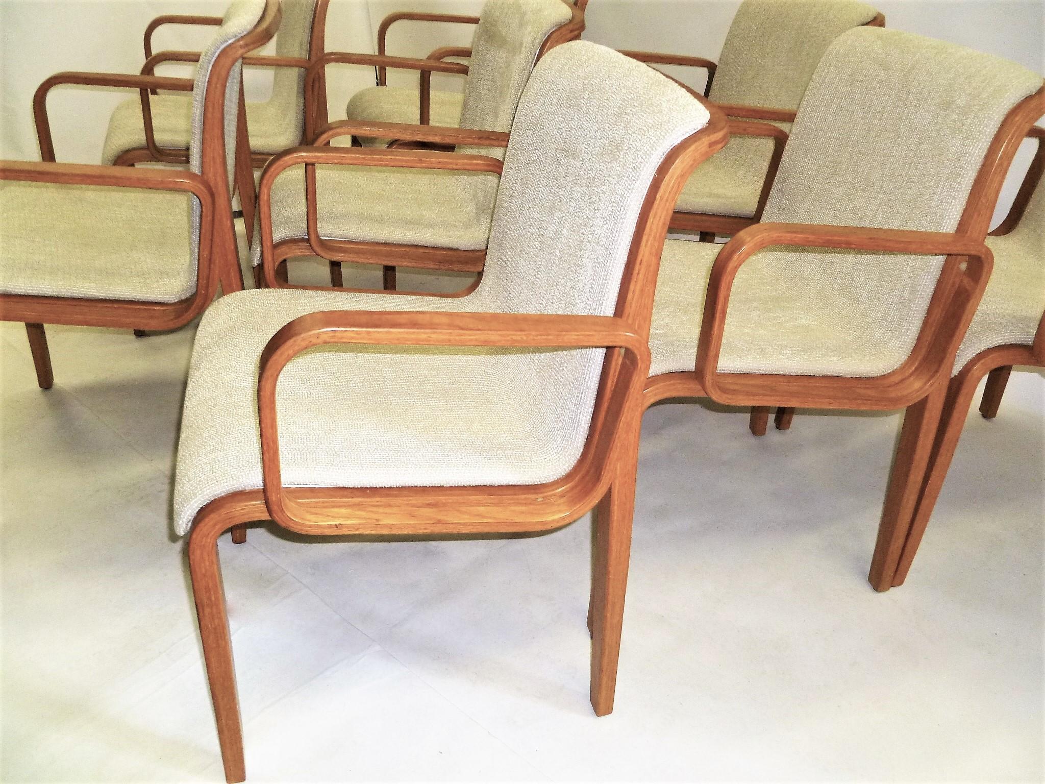 American 8 Bill Stephens Midcentury 1300 Series Armed Dining Chairs for Knoll