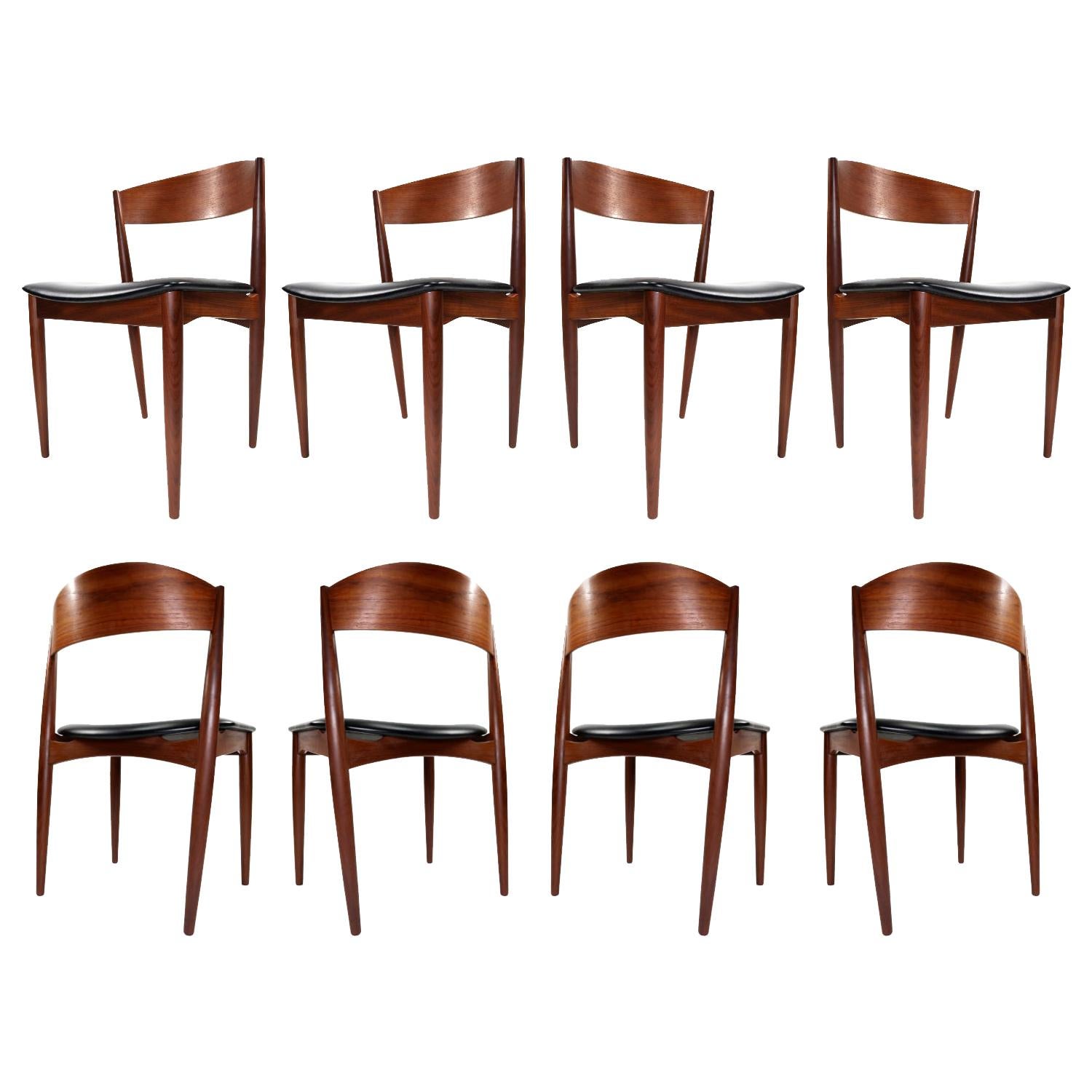 8 Bowed Back Jydsk Møbelindustri Skanderborg Danish Teak Dining Chairs