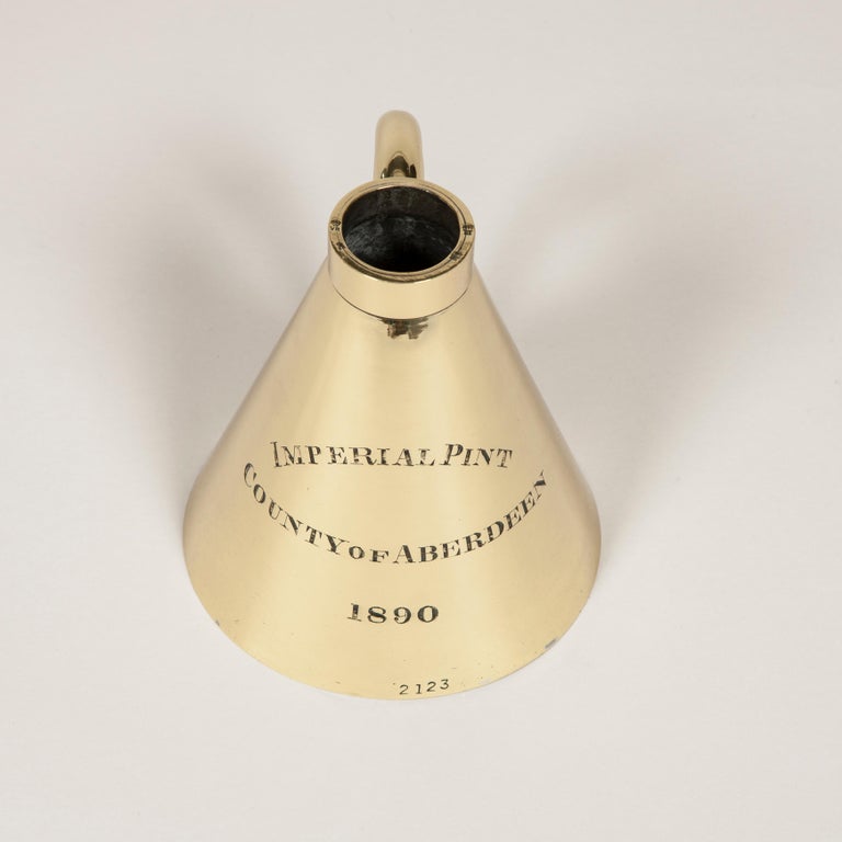 8 Brass Imperial Liquid Measures Made for Aberdeen County, Dated 1890