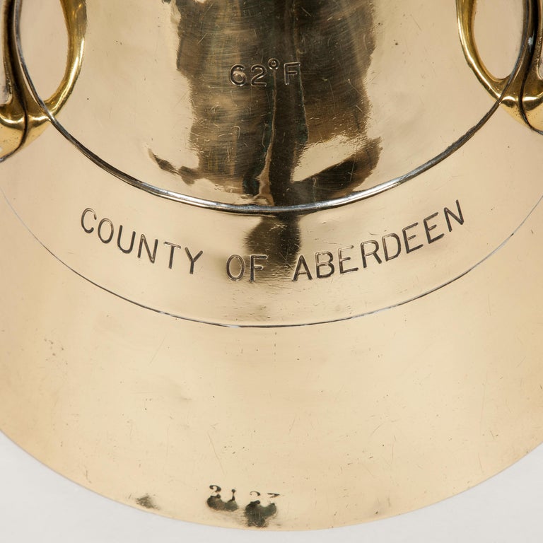 8 Brass Imperial Liquid Measures Made for Aberdeen County, Dated 1890