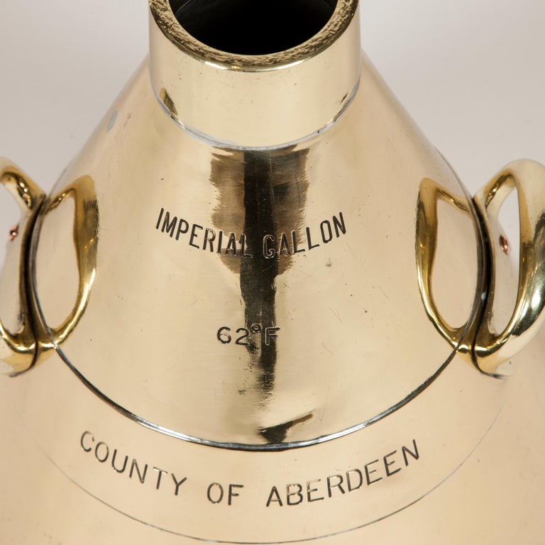 8 Brass Imperial Liquid Measures Made for Aberdeen County, Dated 1890