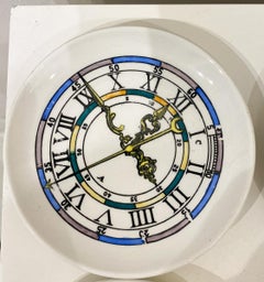 8 posavasos de porcelana Bucciarelli Milano, diseño Fornasetti, Italia, 1960