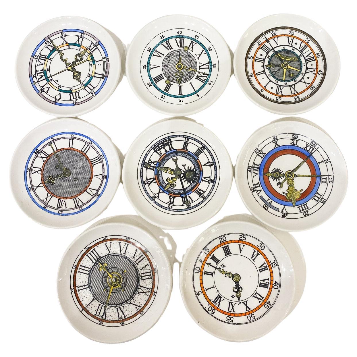 8 Sous-verres en porcelaine Bucciarelli Milano, design Fornasetti, Italie, 1960 en vente