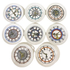 8 Sottobicchieri in porcellana Bucciarelli Milano, design Fornasetti, Italia, 1960