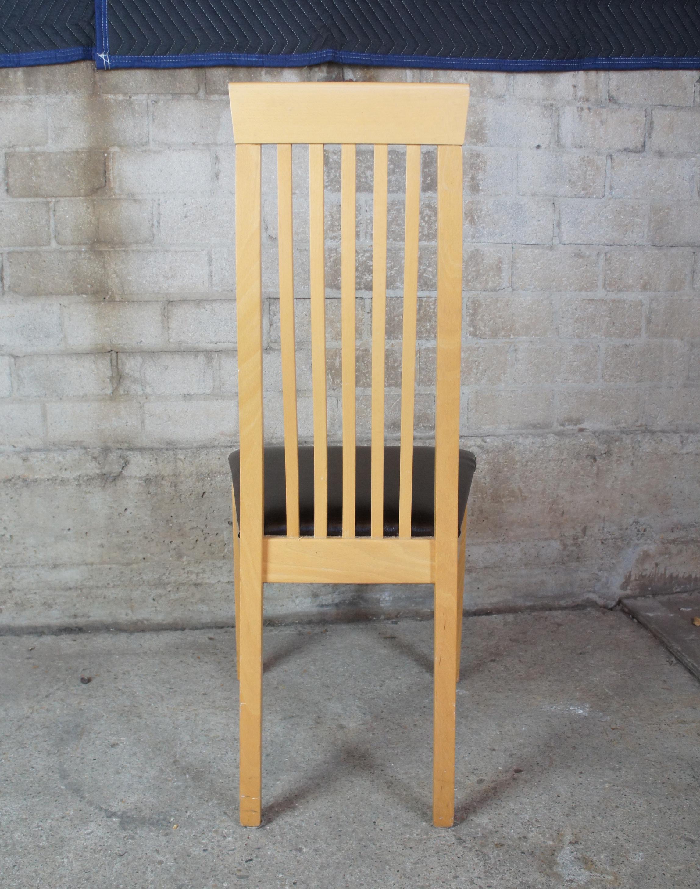 8 Calligaris Italian Modern Chicago Dining Chairs Maple Slat Back Alligator MCM In Good Condition In Dayton, OH