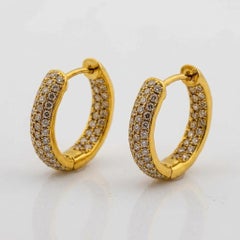 8 Carat 18K Yellow Gold and Diamond Drop Earrings