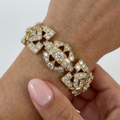 8 Carat 18k Yellow Gold Diamond Bracelet