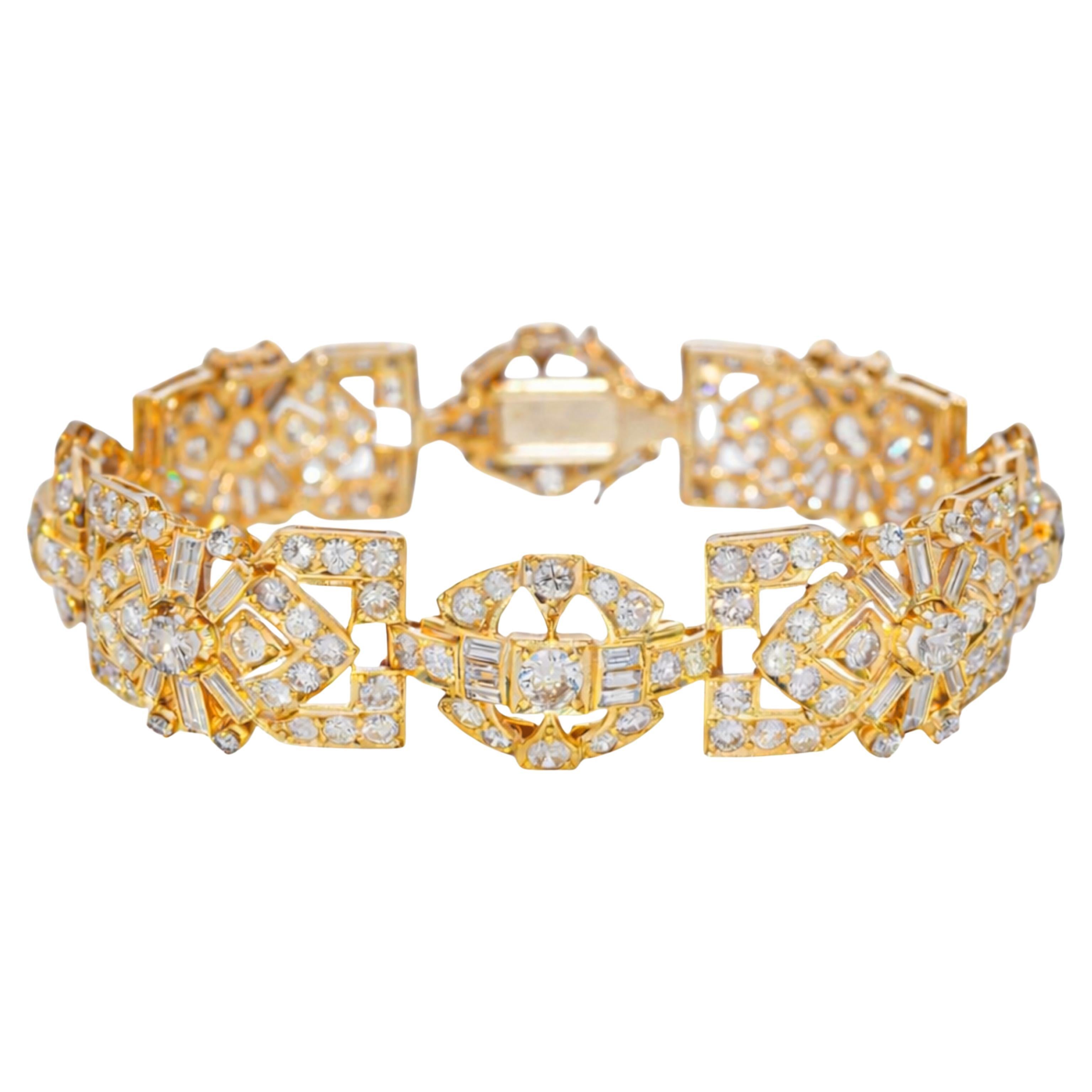 Bracelet 8 carats en or jaune 18k avec diamants en vente