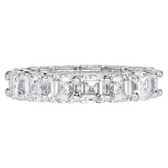 8 Carat Asscher Band Brilliant White 14K Gold Heirloom-Worthy Glow Heirloom