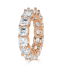 8 Carat Asscher Band Brilliant White  Timeless Brilliance Eternity Diamond Ring