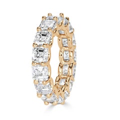 8 Carat Asscher Band Brilliant White 14K White Gold Heirloom-Worthy Glow