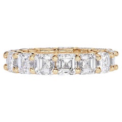 8 Carat Asscher Band Brilliant White 14K White Gold Heirloom-Worthy Glow