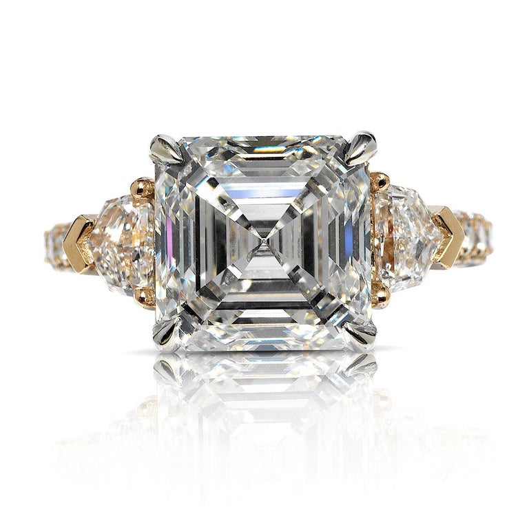 RUTH -ASSCHER CUT DIAMOND ENGAGEMENT RING PLATINUM BY MIKE NEKTA GIA CERTIFIED 

Center Diamond:
Carat Weight: 5.4 Carats
Color :  I*
Clarity: INTERNALLY FLAWLESS -IF 
Style:  ASSCHER CUT
Approximate Measurements:  9.7 x 9.6 x 6.3 mm
* This diamond