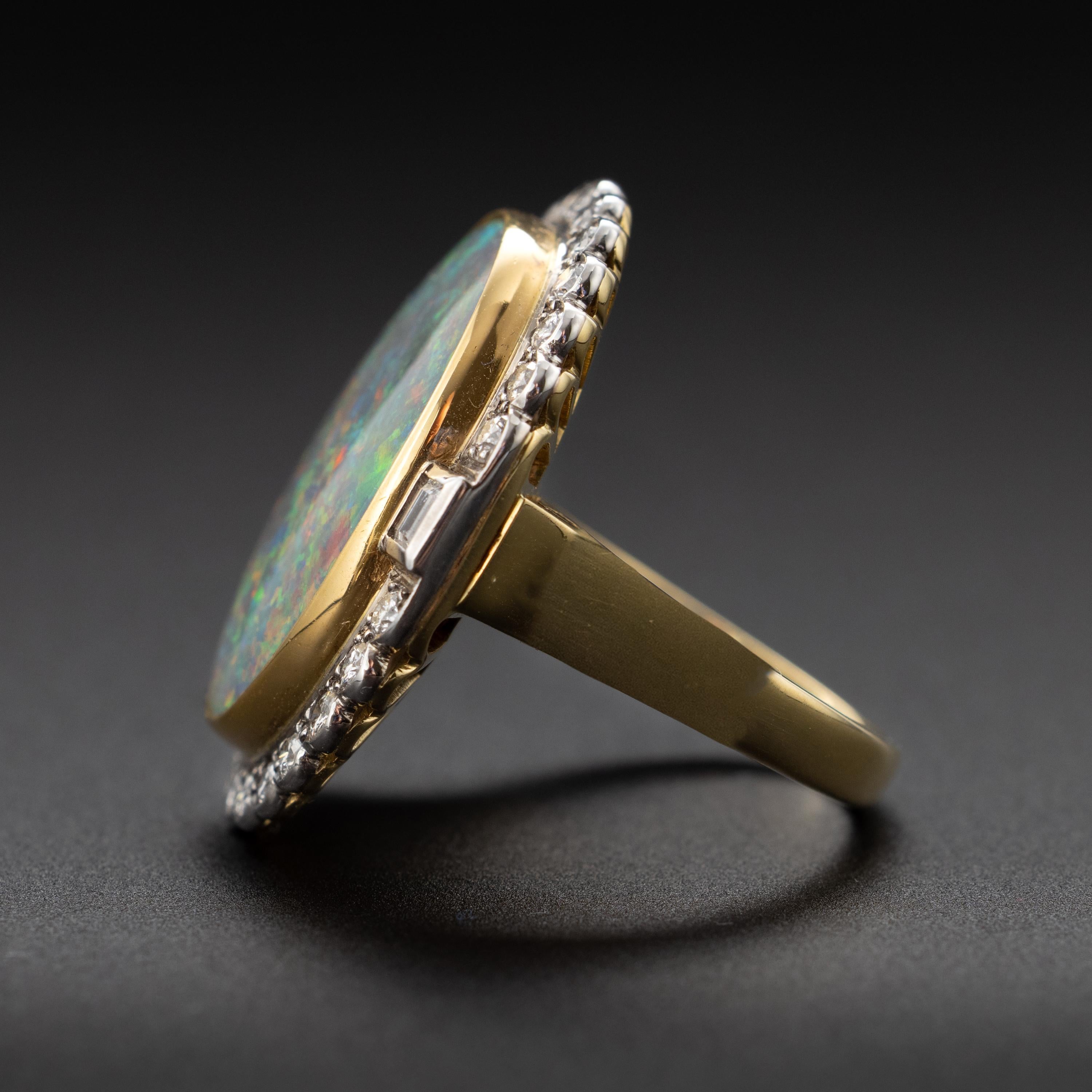 australian black opal ring
