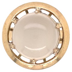 8 Carat Cat's Eye Moonstone 9K Gold Ring Estate Fine Jewelry