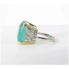 8 Carat Colombian Emerald Engagement Ring for Her Unique Diamond White Gold Ring