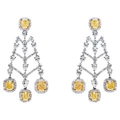 Boucles d'oreilles pendantes en forme de mixte avec diamants de 8 carats certifiés Y