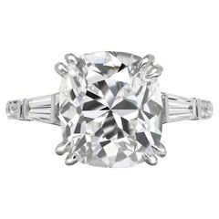 8 Carat Cushion Cut Diamond Engagement Ring GIA Certified E VVS1