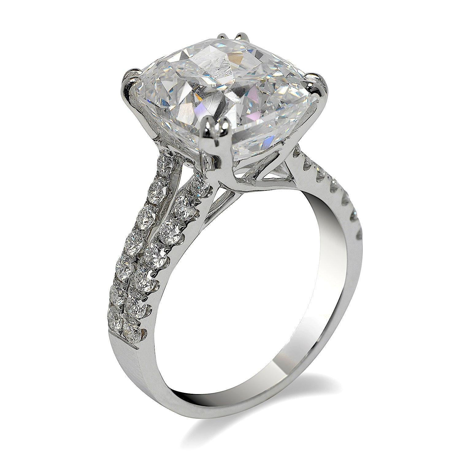 8 carat cushion cut diamond ring