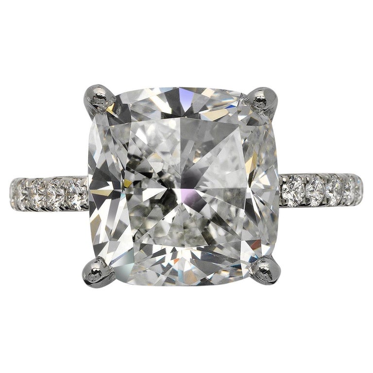 8 Carat Cushion Cut Diamond Engagement Ring GIA Certified G IF For Sale