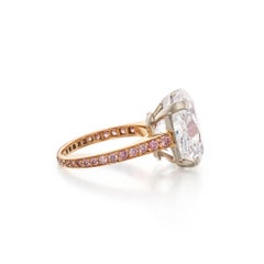 8 Carat Cushion Statement  VVS 14K Gold Precision-Cut Radiance Diamond Ring