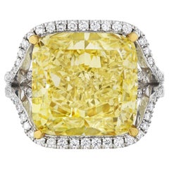 8 Carat Cushion Statement Fancy Yellow  Colour-Collector’s Treasure Diamond Ring