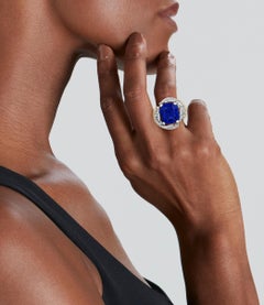 8 Carat Cushion Statement Royal Blue Sapphire 14K Gold Heirloom-Worthy Glow