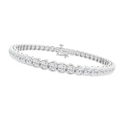 8 Carat Round Cut Diamond Platinum Tennis Bracelet