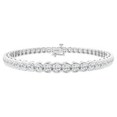 Bracelet tennis en platine avec diamants taille ronde de 8 carats