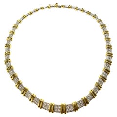 8 Carat Diamond Bib Necklace in 18 Karat Gold