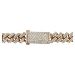 8 Carat Diamond Cuban Link Bracelet in 10k Rose Gold