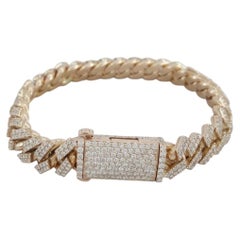 8 Carat Diamond Cuban Link Bracelet in 10k Rose Gold