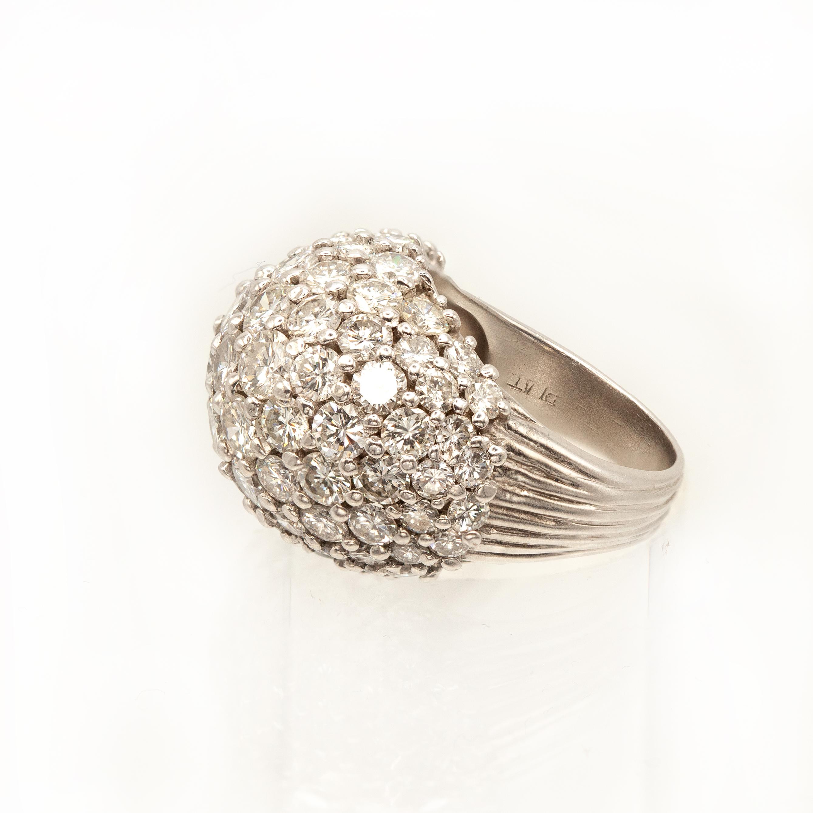 Brilliant Cut 8-carat Diamond Dome Ring in Platinum For Sale