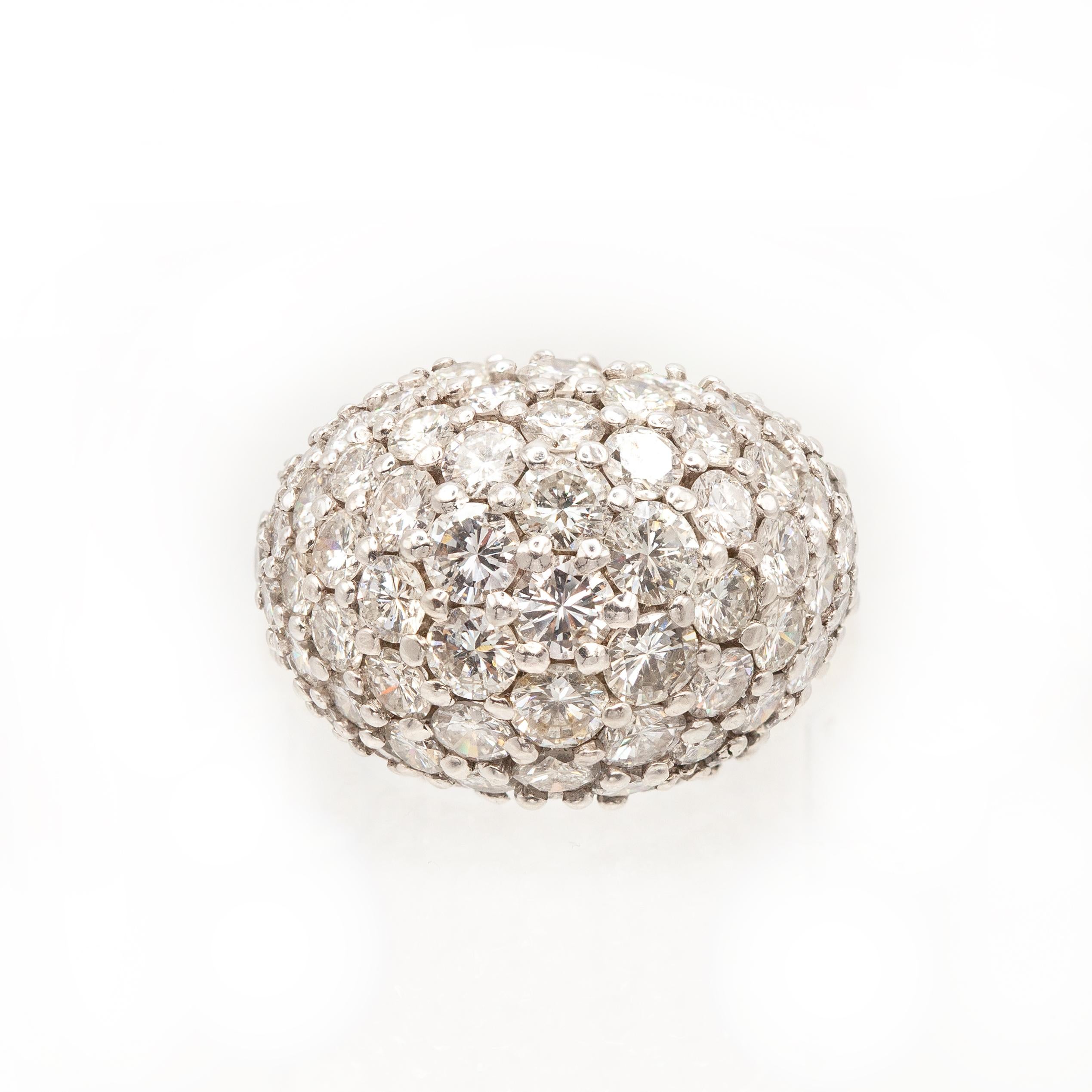 Women's 8-carat Diamond Dome Ring in Platinum For Sale