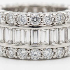 8 Carat Diamond Eternity Band with Baguette and Round Brilliant Cut Stones